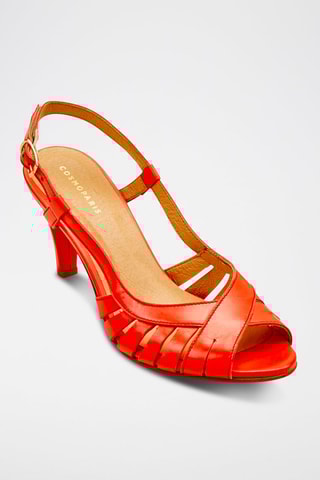 Sandálias de salto em couro de cabra Vespi - Vermelho