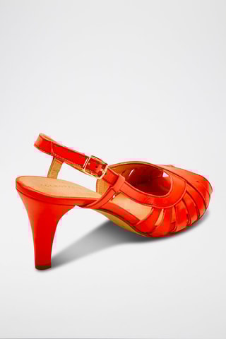 Sandálias de salto em couro de cabra Vespi - Vermelho