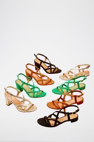 Sandálias de salto em nobuck Vicci Preto