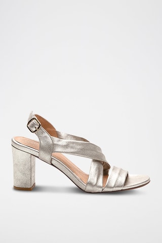 Sandálias de salto em couro Vuko Prateado