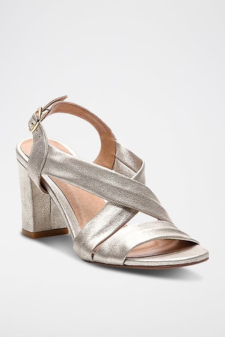 Sandálias de salto em couro Vuko Prateado