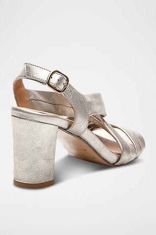 Sandálias de salto em couro Vuko Prateado