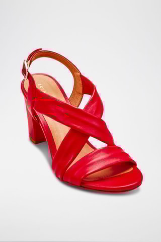 Sandales à talons en cuir de chèvre Vuko - Rouge