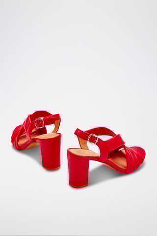 Sandales à talons en cuir de chèvre Vuko - Rouge