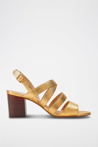 Sandales à talons en cuir Zaia Doré