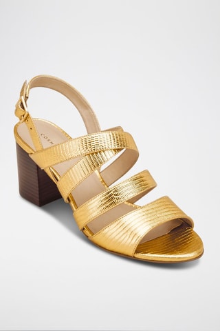 Sandales à talons en cuir Zaia Doré