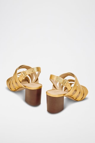 Sandales à talons en cuir Zaia Doré