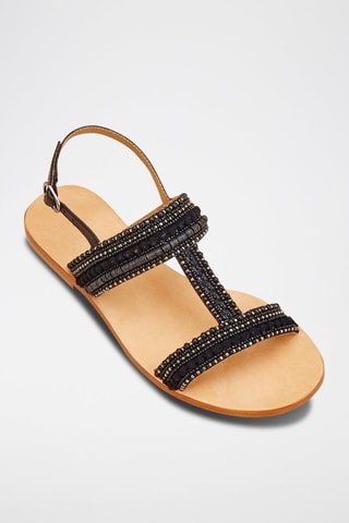 Sandálias em couro Ibane Preto