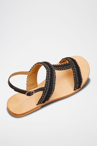 Sandálias em couro Ibane Preto