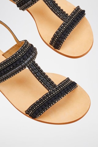 Sandálias em couro Ibane Preto