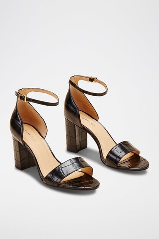 Sandálias de salto em couro Jadau 2 Preto