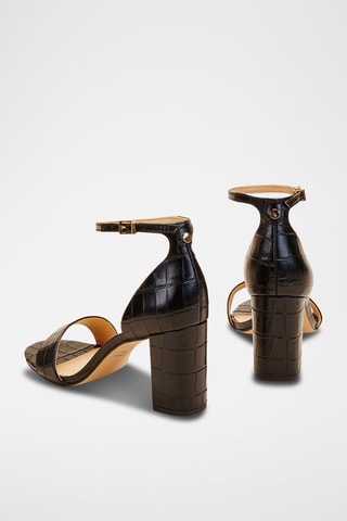 Sandálias de salto em couro Jadau 2 Preto