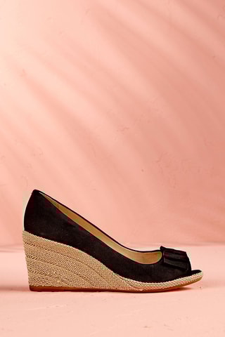 Sandales compensées en cuir de veau Mayana 2 - Noir