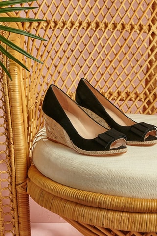 Sandales compensées en cuir de veau Mayana 2 - Noir