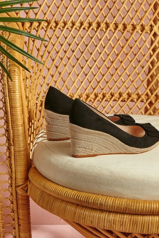 Sandales compensées en cuir de veau Mayana 2 - Noir