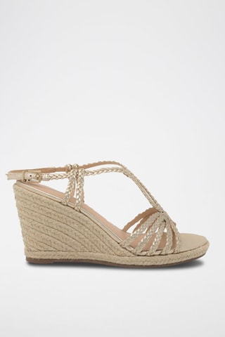 Sandálias de cunha em couro Rondi Dourado