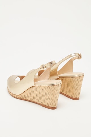 Sandálias com cunha em couro Zemina - Platina