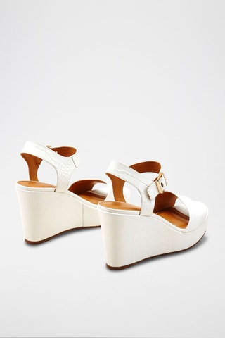 Sandálias de cunha em couro Radia Branco