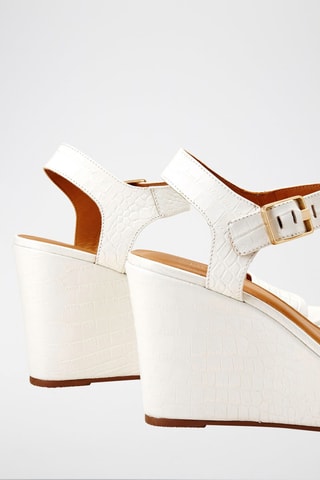 Sandálias de cunha em couro Radia Branco