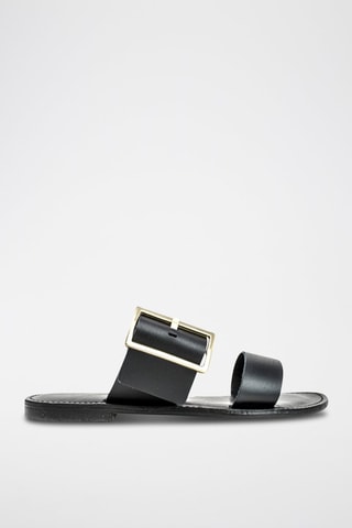 Mules em couro Tuana Preto