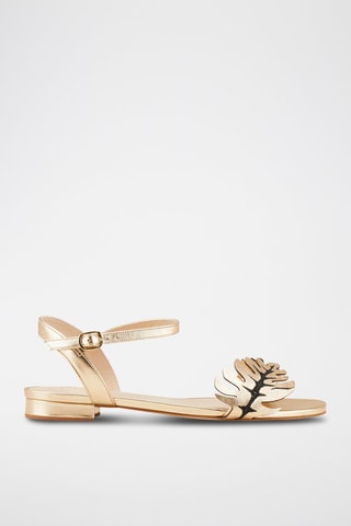 Sandálias em couro Zania Platina