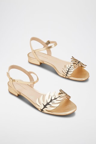 Sandálias em couro Zania Platina