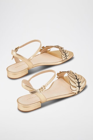 Sandálias em couro Zania Platina