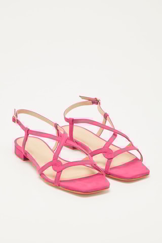 Sandálias em couro de vitelo e nobuck Zadina - Fúcsia