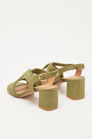 Sandálias de salto em couro de cabra Vizzo - Caqui