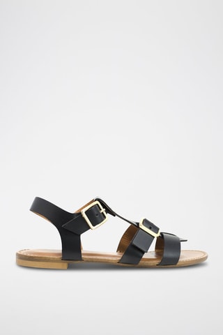 Sandálias em couro Tayia Preto