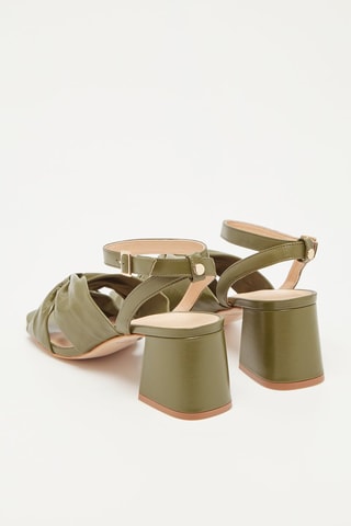 Sandales à talons en cuir Zoumia Kaki