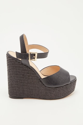 Sandales compensées en cuir Jamea - Noir