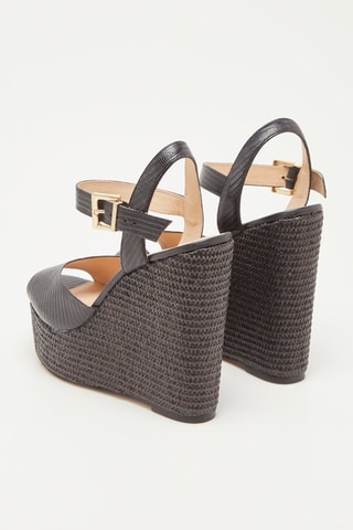 Sandales compensées en cuir Jamea - Noir