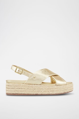 Sandálias com plataforma em couro Raelinhoa - Dourado