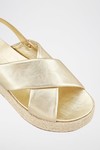 Sandálias com plataforma em couro Raelinhoa - Dourado