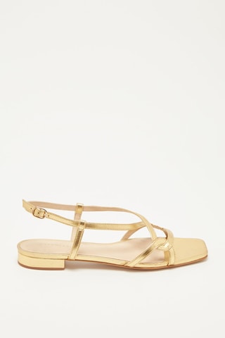 Sandálias em couro de vitelo e nobuck Zadina - Dourado