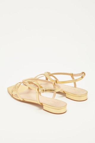 Sandálias em couro de vitelo e nobuck Zadina - Dourado