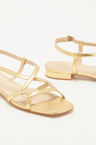 Sandálias em couro de vitelo e nobuck Zadina - Dourado