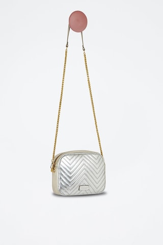 Mala a tiracolo em couro Shiba Prateado