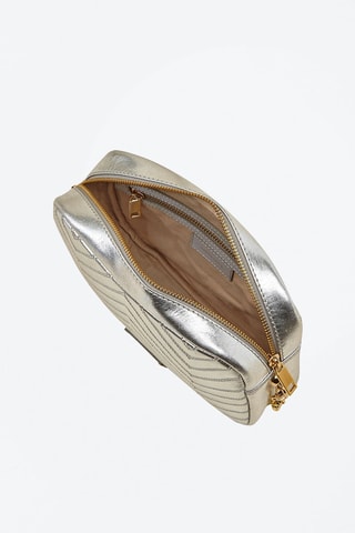 Mala a tiracolo em couro Shiba Prateado