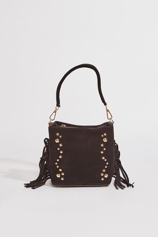 Mala de ombro em nobuck Aurelia - Preto