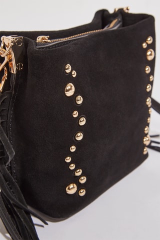 Mala de ombro em nobuck Aurelia - Preto