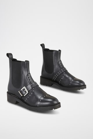Botins Chelsea em couro Verra - Preto