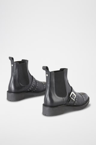 Botins Chelsea em couro Verra - Preto