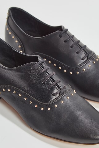 Richelieus em couro de cabra Viani - Preto