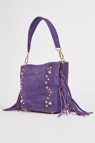 Mala de ombro em nobuck Aurelia - Violeta