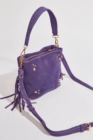 Mala de ombro em nobuck Aurelia - Violeta