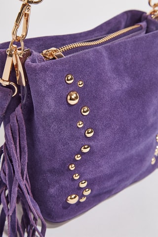 Mala de ombro em nobuck Aurelia - Violeta