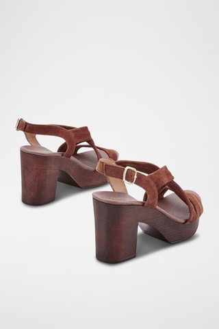 Sandales à talons en nubuck Vikia - Marron