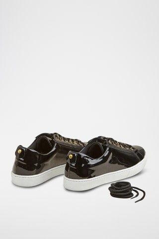 Sapatilhas em couro de vitelo envernizado Vivea - Preto